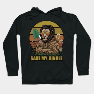 Lion Nature Retro Sunset Hoodie